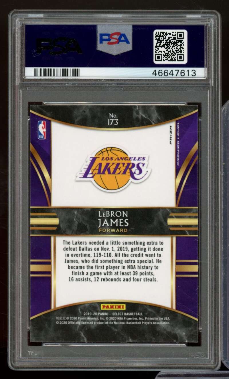 LeBron James Card 2019-20 Panini Select Scope Prizm #173 PSA 10 Image 2