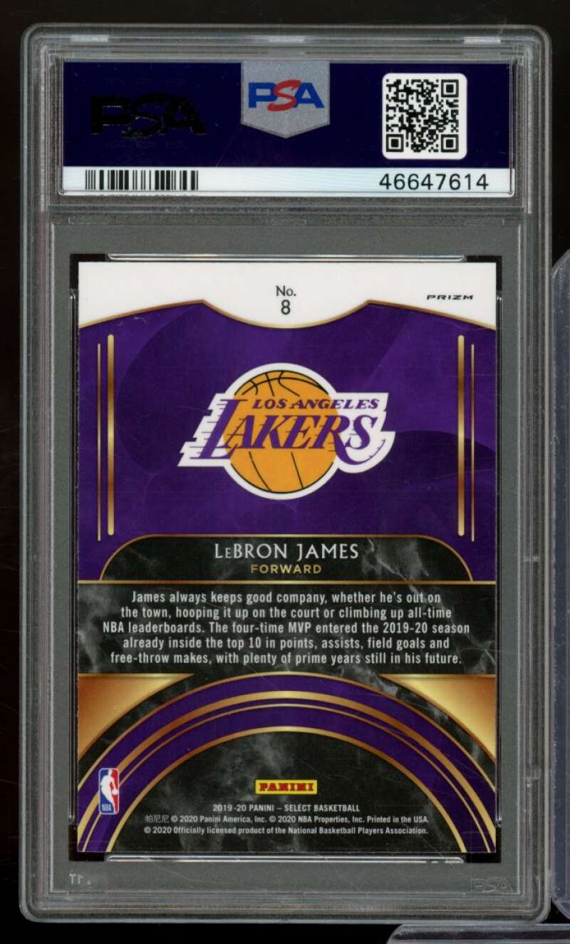 LeBron James Card 2019-20 Panini Select Company Silver #8 PSA 10 Image 2