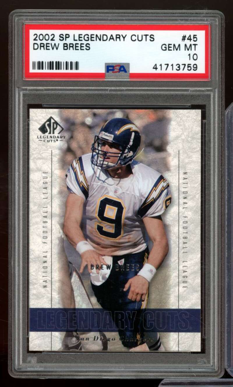 Drew Brees Card 2002 SP Legendary Cuts #45 PSA 10 Image 1