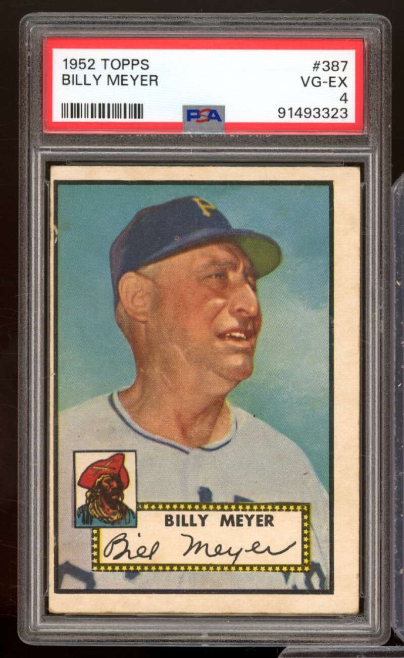 Billy Meyer Card 1952 Topps #387 PSA 4 Image 1