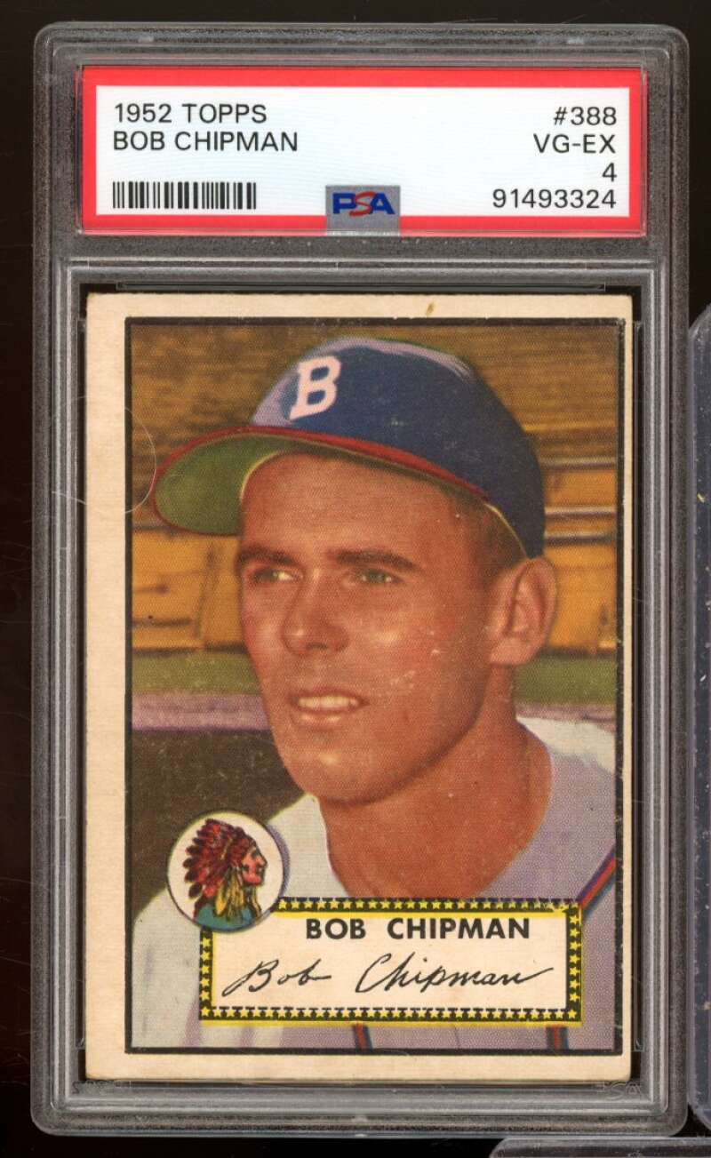 Bob Chipman Card 1952 Topps #388 PSA 4 Image 1