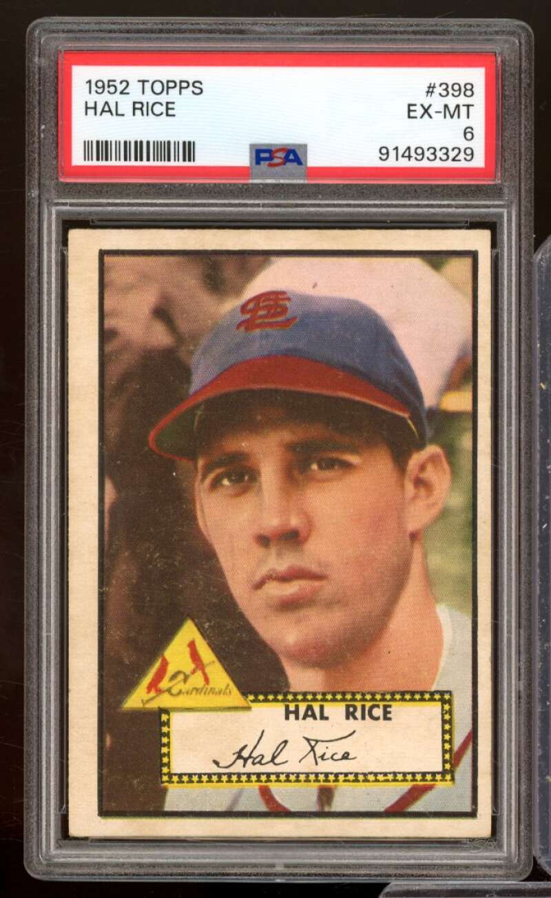 Hal Rice Card 1952 Topps #398 PSA 6 Image 1