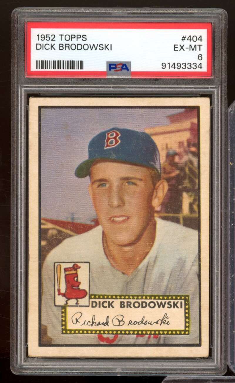 Dick Brodowski Rookie Card 1952 Topps #404 PSA 6 Image 1