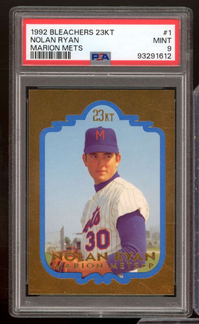 Nolan Ryan Card 1992 Bleachers 23Kt Marion Mets #1 PSA 9 Image 1