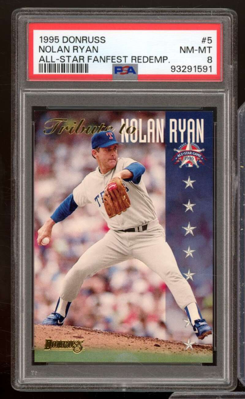 Nolan Ryan Card 1995 Donruss All-Star Fanfest Redemption #5 PSA 8 Image 1