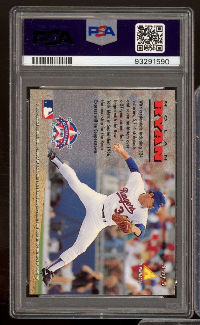 Nolan Ryan Card 1995 Pinnacle Fanfest All-Star Game Promo #3 PSA 8.5 Image 2