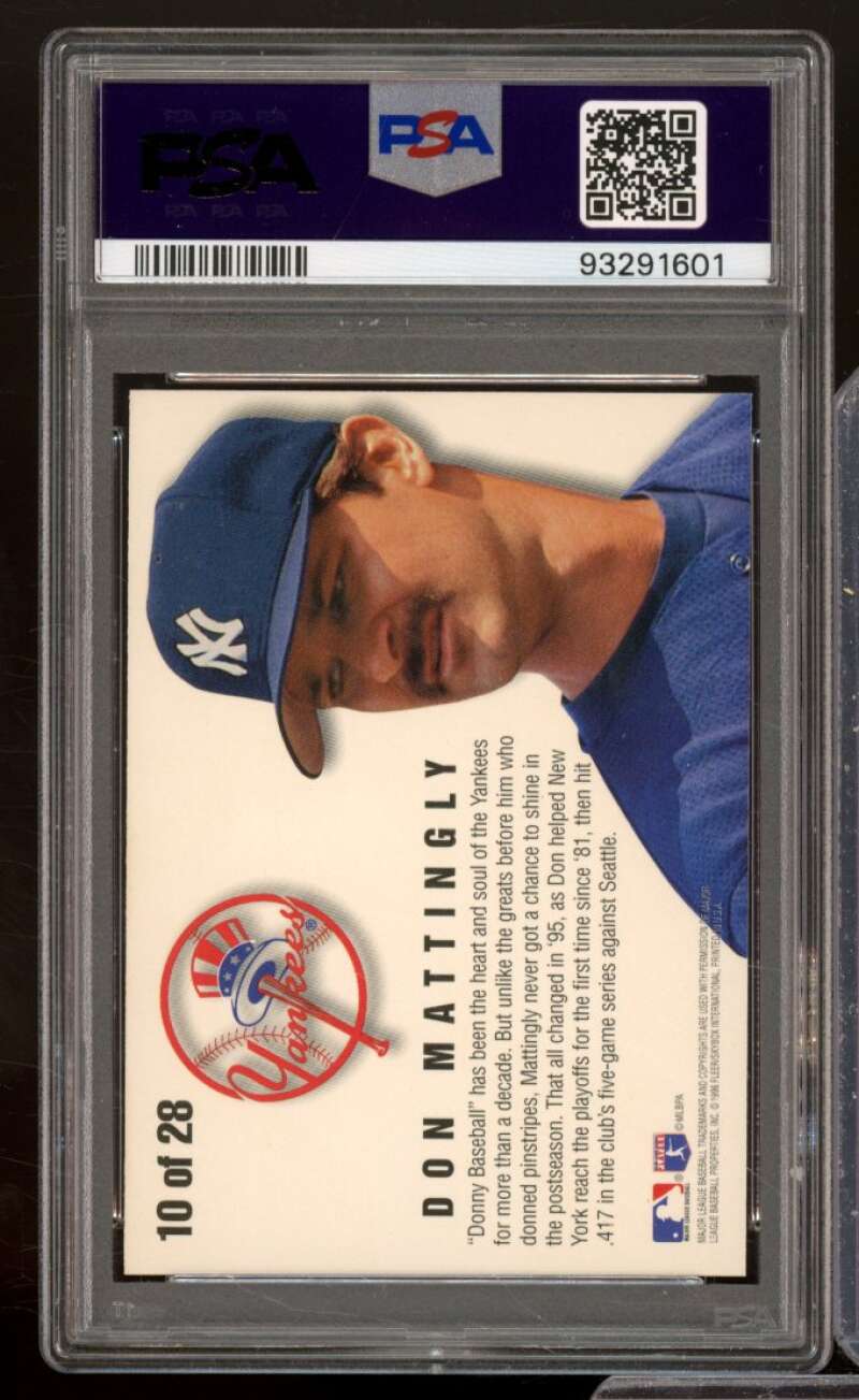 Don Mattingly Card 1996 Fleer Team Leaders PSA 10 Image 2