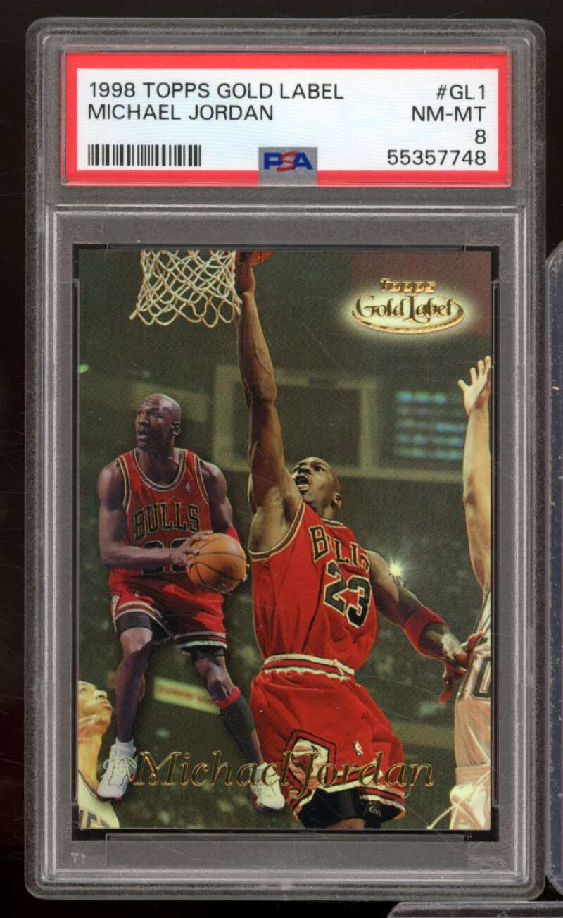 Michael Jordan Card 1998-99 Topps Gold Label #GL1 PSA 8 Image 1