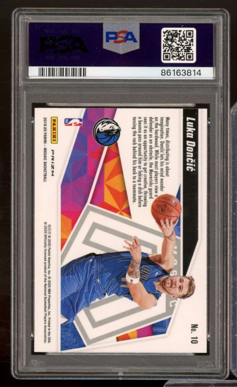 Luka Doncic Card 2019-20 Panini Mosaic Give/Go Mosaic #10 PSA 10 Image 2