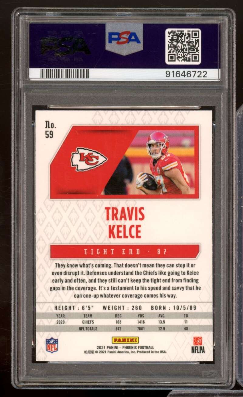 Travis Kelce Card 2021 Phoenix Fire Burst #59 PSA 9 Image 2