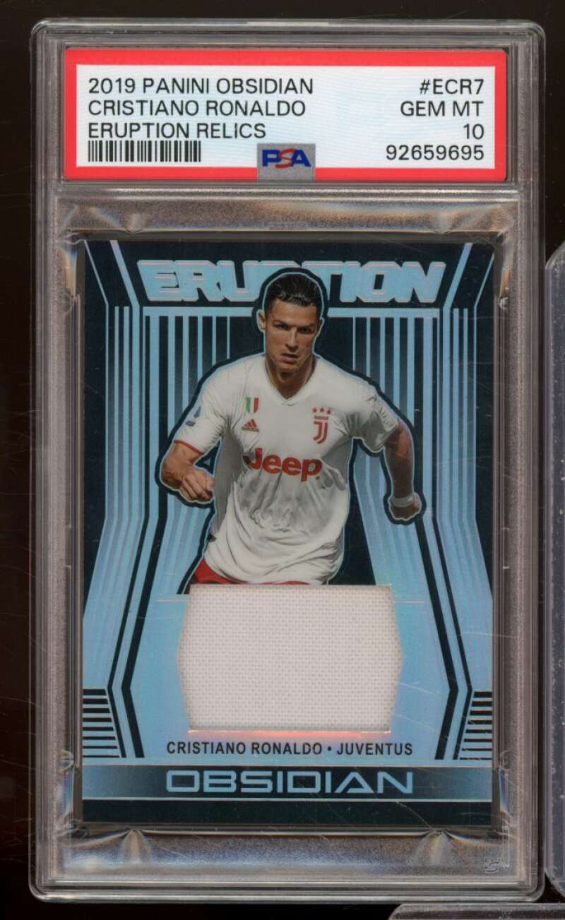 Cristiano Ronaldo Card 2019 Panini Obsidian Eruption Relics (pop 1) #ECR7 PSA 10 Image 1