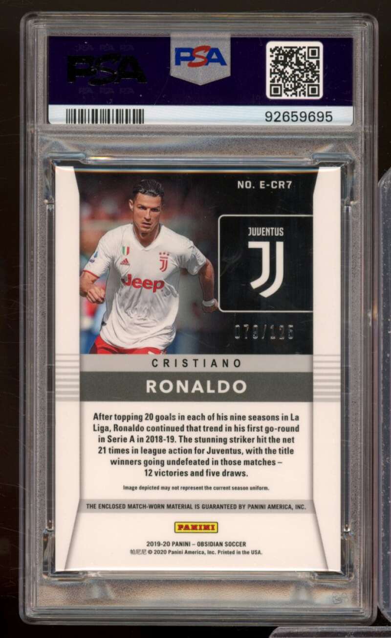 Cristiano Ronaldo Card 2019 Panini Obsidian Eruption Relics (pop 1) #ECR7 PSA 10 Image 2