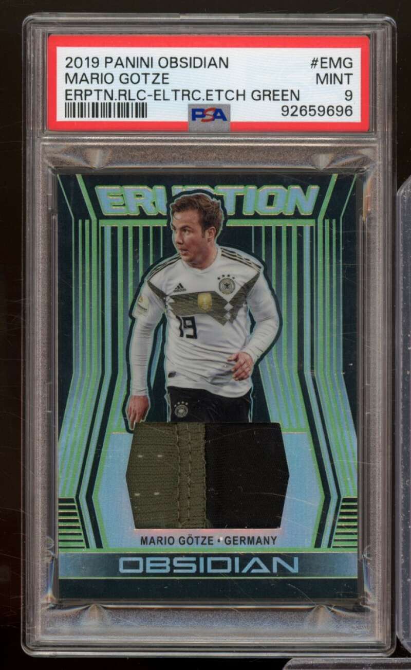 Mario Gotze 2019 Obsidian Eruption Relic Electric Etch Green (pop 1) #Emg PSA 9 Image 1