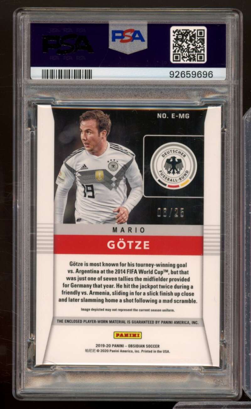 Mario Gotze 2019 Obsidian Eruption Relic Electric Etch Green (pop 1) #Emg PSA 9 Image 2