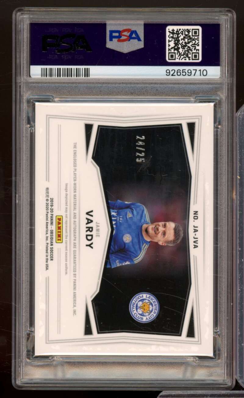 Jamie Vardy 2019 Obsidian jersey Auto Electric Etch Orange (pop 1) #Jajva PSA 9 Image 2