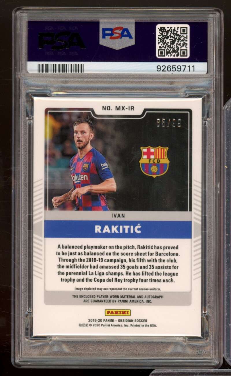 Ivan Rakitic Card 2019 Panini Obsidian Matrix Material Auto #Mxir (pop 1) PSA 10 Image 2