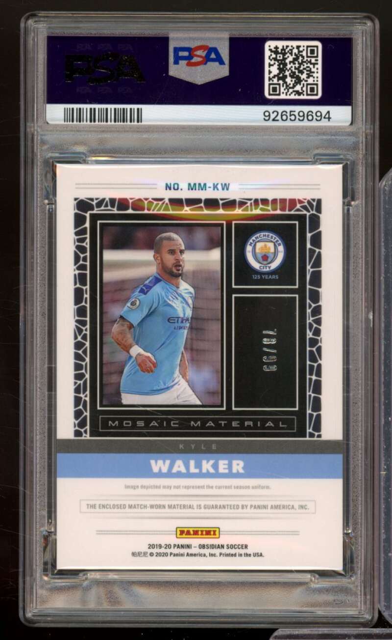 Kyle Walker Card 2019 Panini Obsidian Mosaic Material Relics (pop 1) #MMKW PSA 9 Image 2