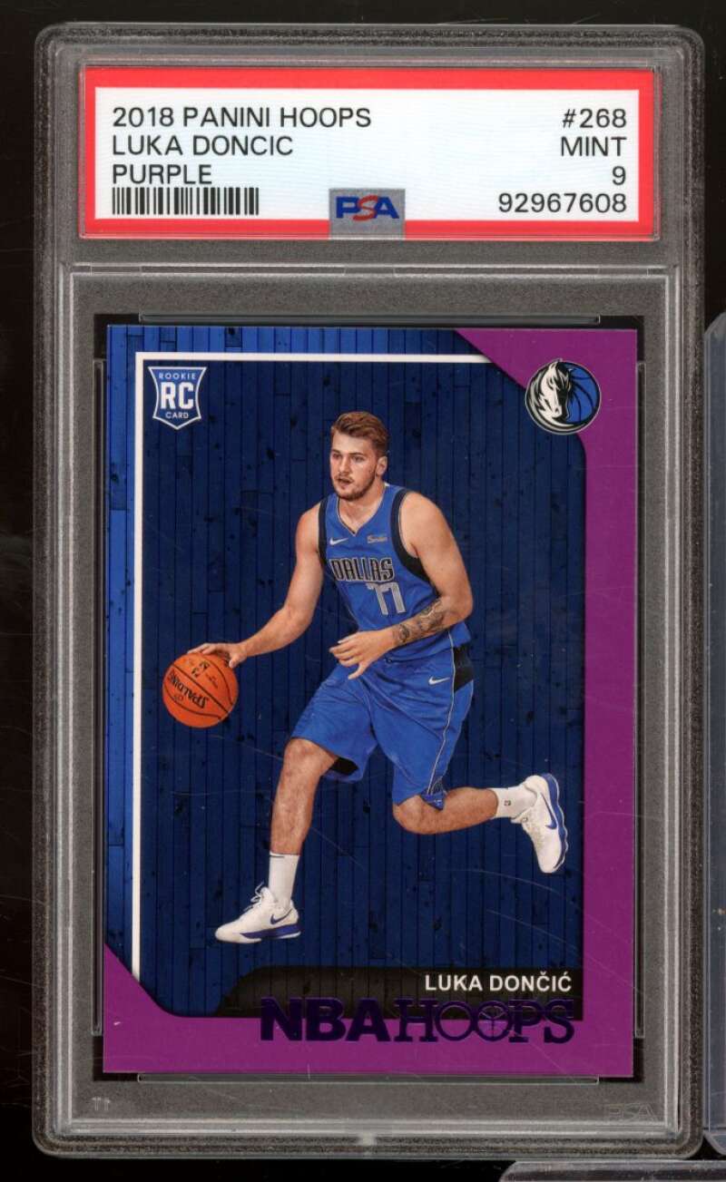 Luka Doncic Rookie Card 2018-19 Panini Hoops Purple #268 PSA 9 Image 1