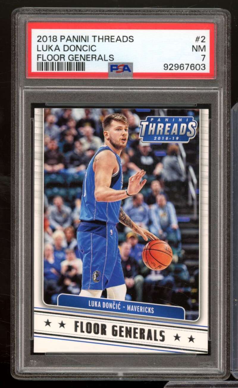 Luka Doncic Rookie Card 2018-19 Panini Threads Floor Generals #2 PSA 7 Image 1