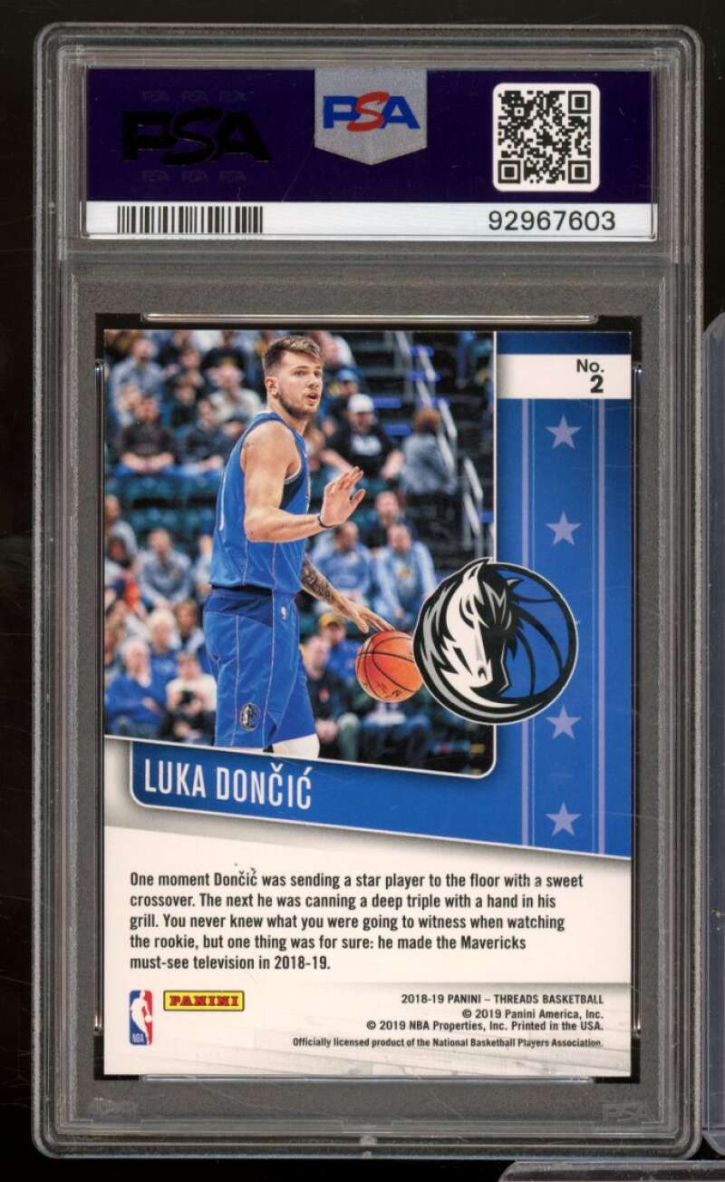 Luka Doncic Rookie Card 2018-19 Panini Threads Floor Generals #2 PSA 7 Image 2