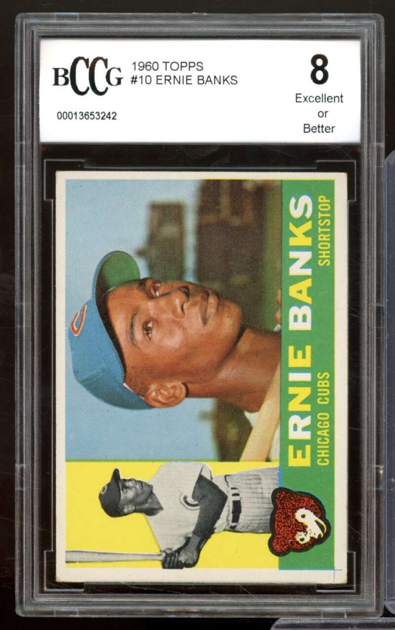 1960 Topps #10 Ernie Banks Card BGS BCCG 8 Excellent+ Image 1