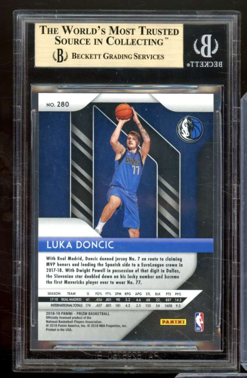 Luka Doncic Rookie Card 2018-19 Panini Prizm #280 BGS 9.5 (9.5 9 9.5 9.5) Image 2