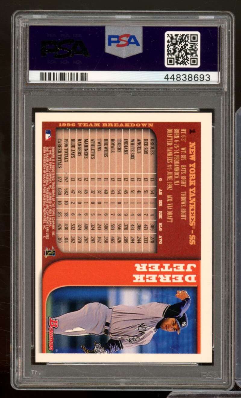 Derek Jeter Card 1997 Bowman #1 PSA 9 Image 2