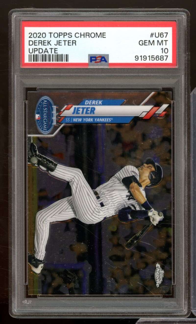 Derek Jeter Card 2020 Topps Chrome Update #U67 PSA 10 Image 1