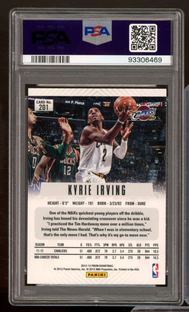 Kyrie Irving Rookie Card 2012-13 Panini Prizm #201 PSA 9 Image 2