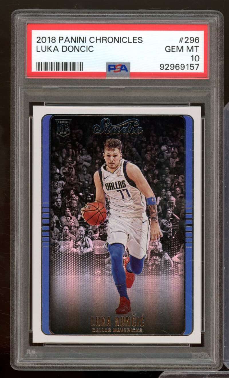 Luka Doncic Rookie Card 2018-19 Panini Chronicles #296 PSA 10 Image 1