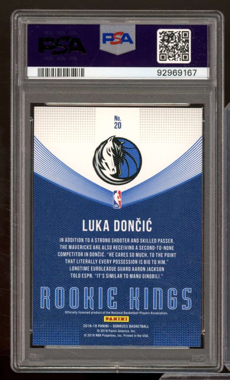 Luka Doncic Rookie Card 2018-19 Panini Donruss Rookie Kings #20 PSA 9 Image 2