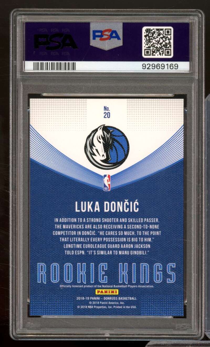 Luka Doncic Rookie Card 2018-19 Panini Donruss Rookie Kings #20 PSA 10 Image 2