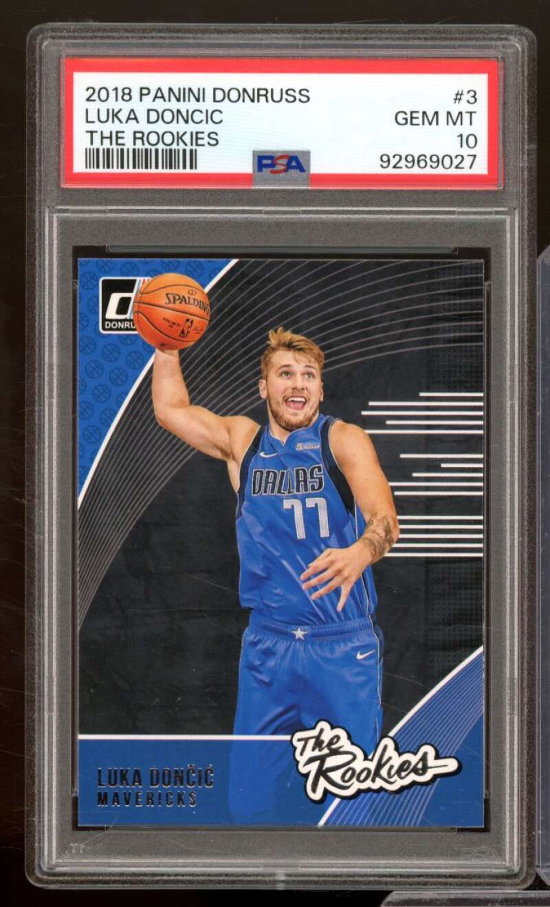 Luka Doncic Rookie Card 2018-19 Panini Donruss The Rookies #3 PSA 10 Image 1