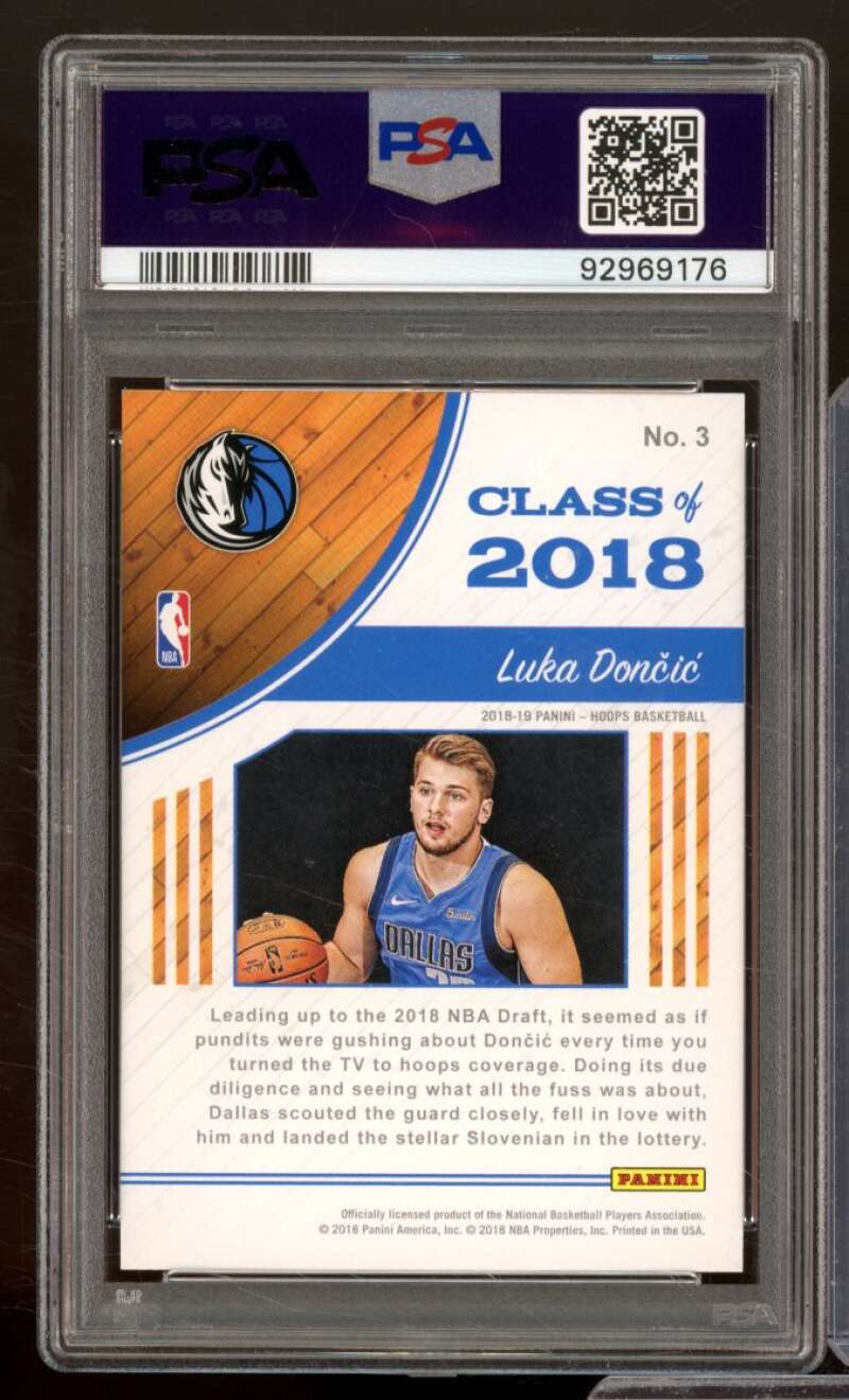 Luka Doncic Rookie Card 2018-19 Panini Hoops Class of 2018 #3 PSA 9 Image 2