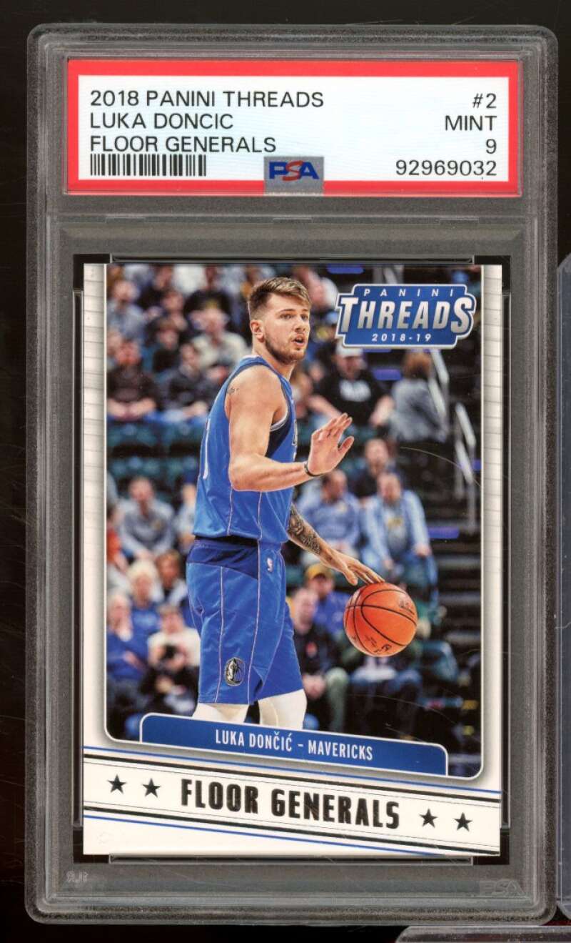 Luka Doncic Rookie Card 2018-19 Panini Threads Floor Generals #2 PSA 9 Image 1