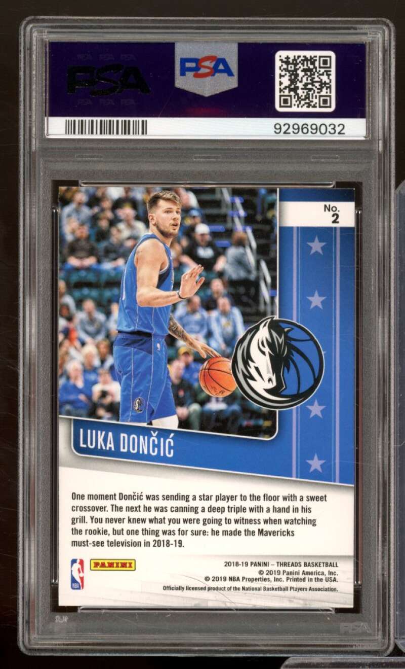 Luka Doncic Rookie Card 2018-19 Panini Threads Floor Generals #2 PSA 9 Image 2