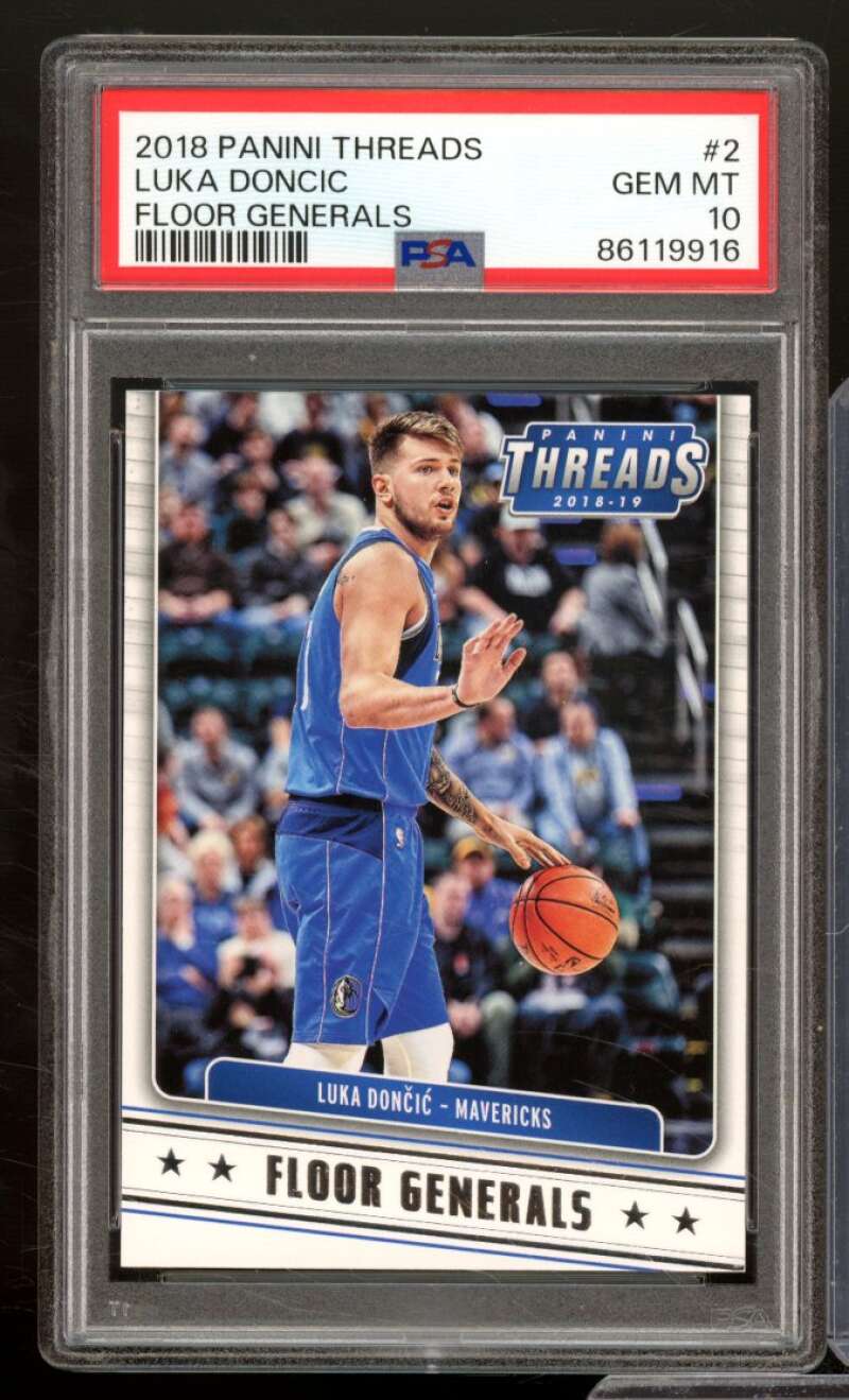 Luka Doncic Rookie Card 2018-19 Panini Threads Floor Generals #2 PSA 10 Image 1