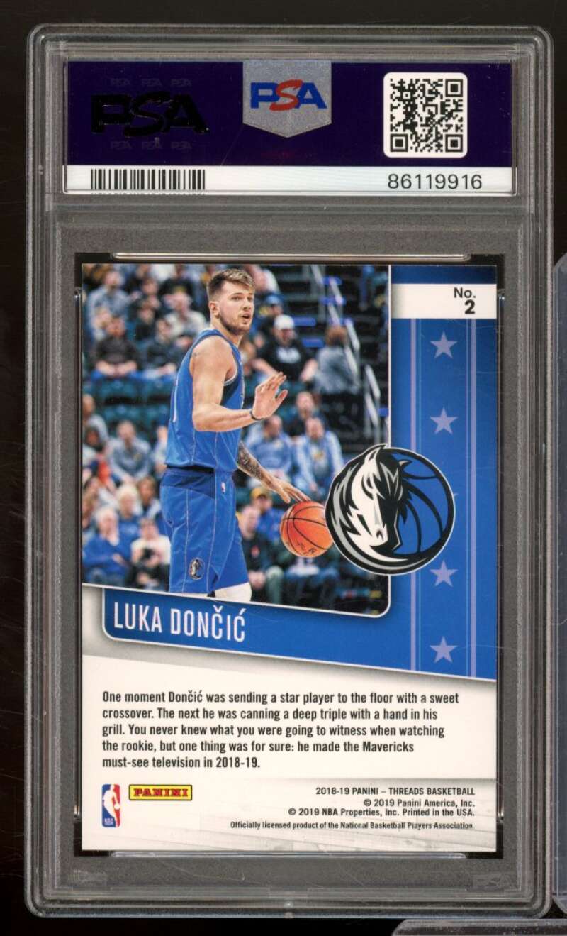 Luka Doncic Rookie Card 2018-19 Panini Threads Floor Generals #2 PSA 10 Image 2