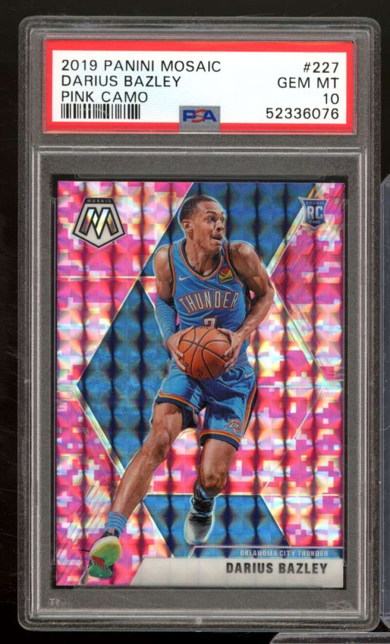 Darius Bazley Rookie Card 2019-20 Panini Mosaic Pink Camo #227 PSA 10 Image 1