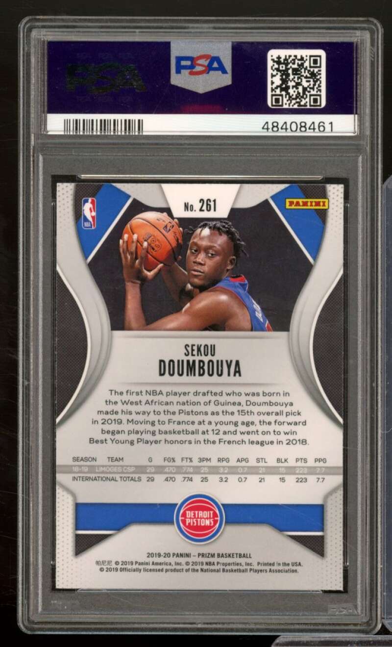 Sekou Doumbouya Rookie Card 2019-20 Panini Prizm #261 PSA 9 Image 2