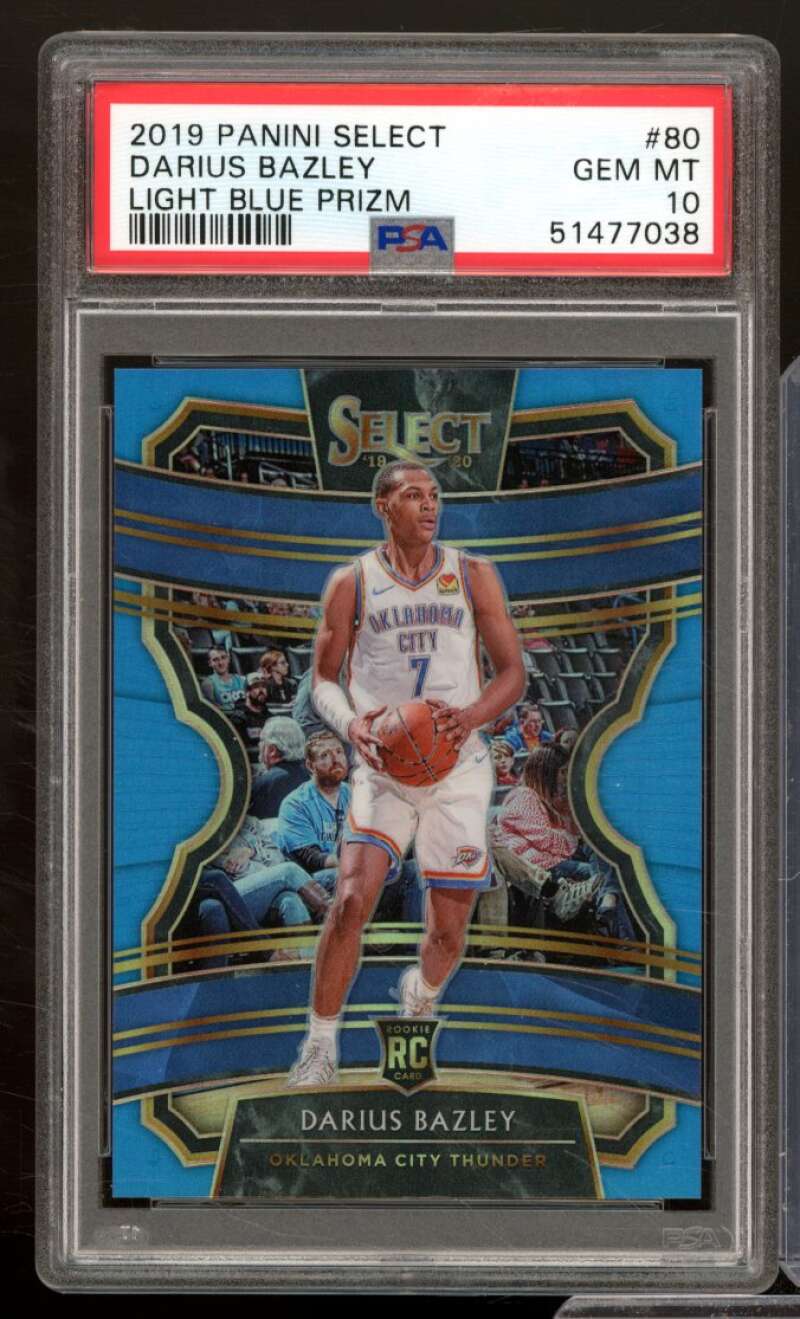 Darius Bazley Rookie Card 2019-20 Panini Select Light Blue Prizm #80 PSA 10 Image 1