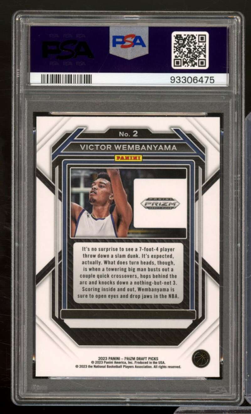 Victor Wembanyama Rookie Card 2023-24 Prizm Draft Picks #2 PSA 10 Image 2