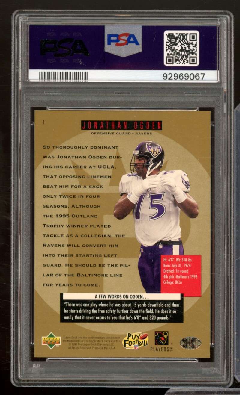 Jonathan Ogden Rookie Card 1996 SP #4 PSA 7 Image 2