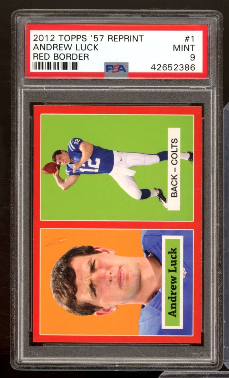 Andrew Luck Rookie Card 2012 Topps '57 Reprint Red Border #1 PSA 9 Image 1