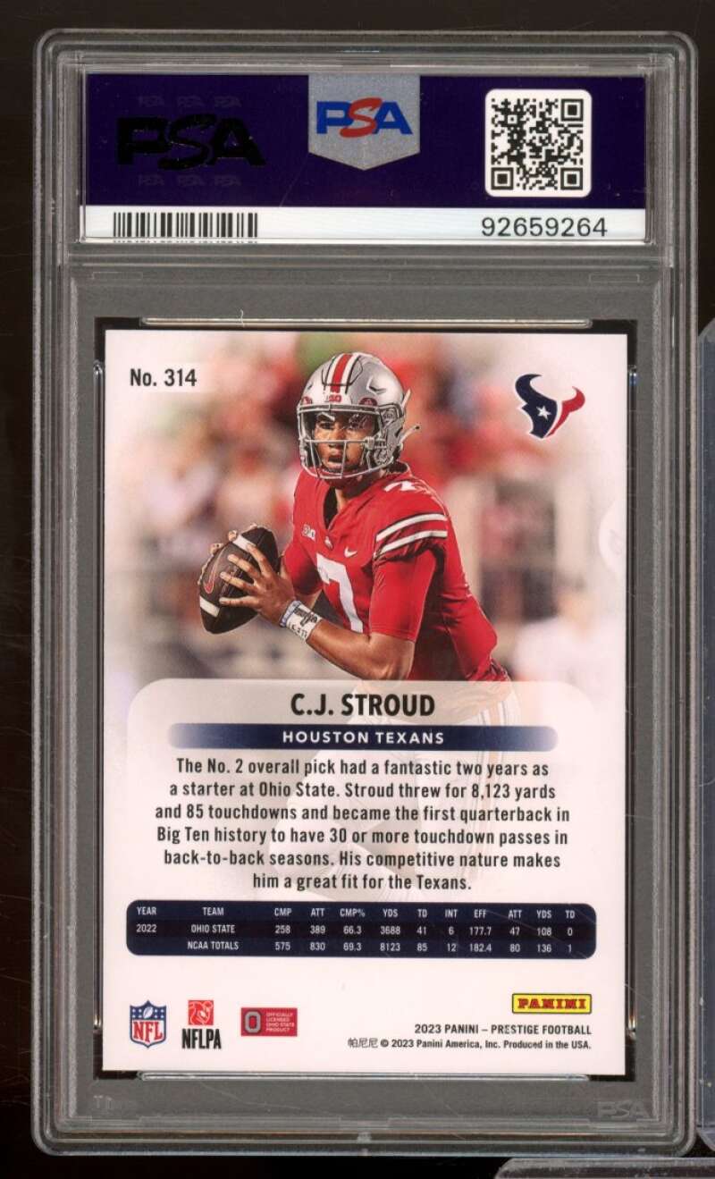 C.J. Stroud Rookie Card 2023 Prestige #314 PSA 10 Image 2