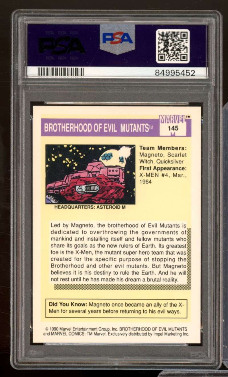 Brotherhood Of Evil Mutants Card 1990 Marvel Universe #145 PSA 8 Image 2