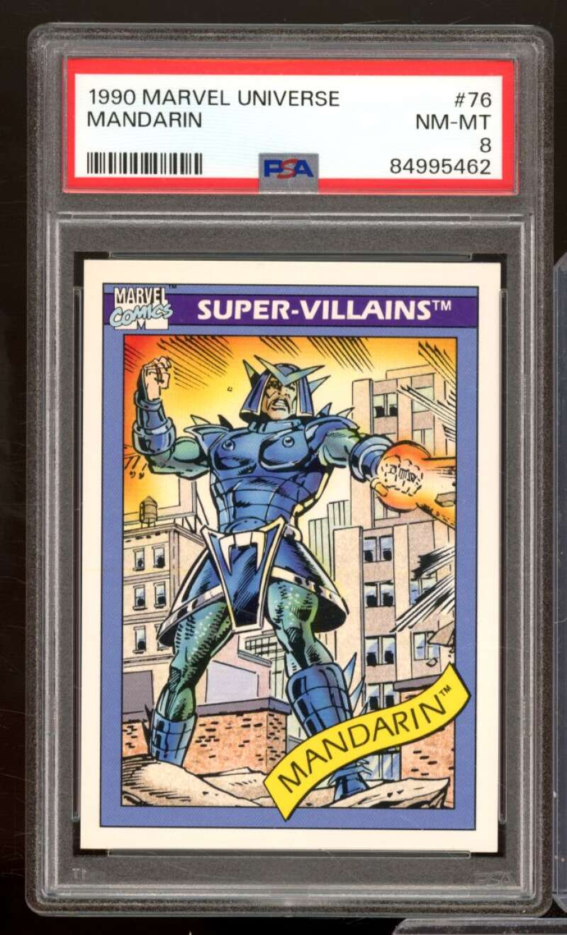 Mandarin Card 1990 Marvel Universe #76 PSA 8 Image 1