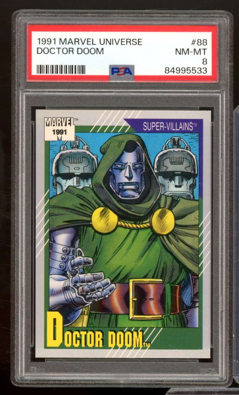 Doctor Doom Card 1991 Marvel Universe #88 PSA 8 Image 1