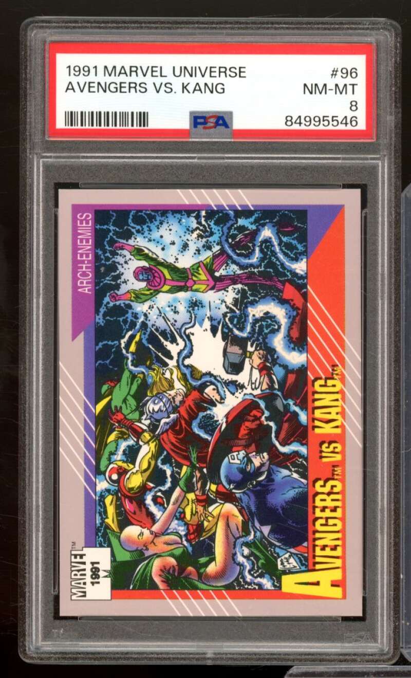 Avengers vs Kang Card 1991 Marvel Universe #96 PSA 8 Image 1