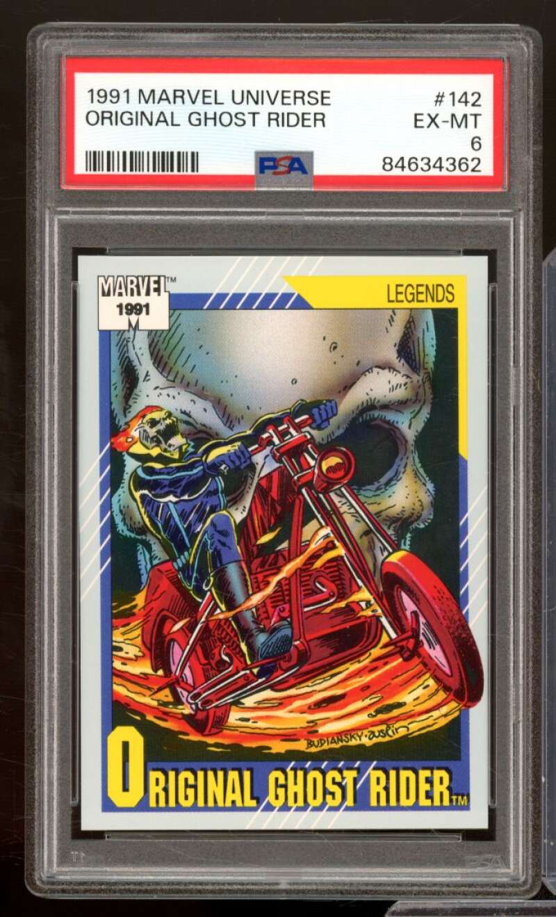 Original Ghost Rider Card 1991 Marvel Universe #142 PSA 6 Image 1